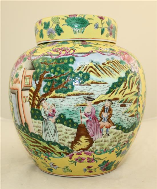 A Chinese famille rose ovoid jar, 25.5cm